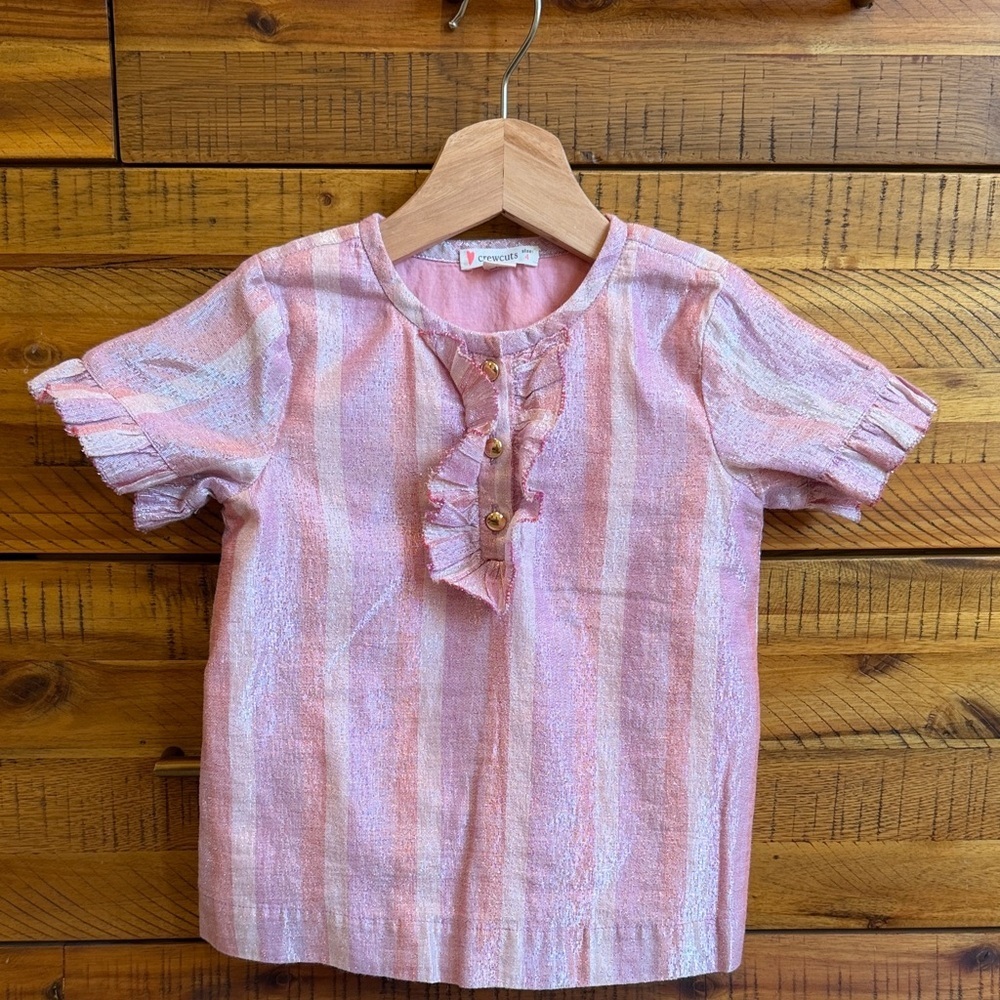 Crewcuts Pink Striped Kids Shirt